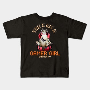 Yes, I Am A Gamer Girl (With Text) Kids T-Shirt